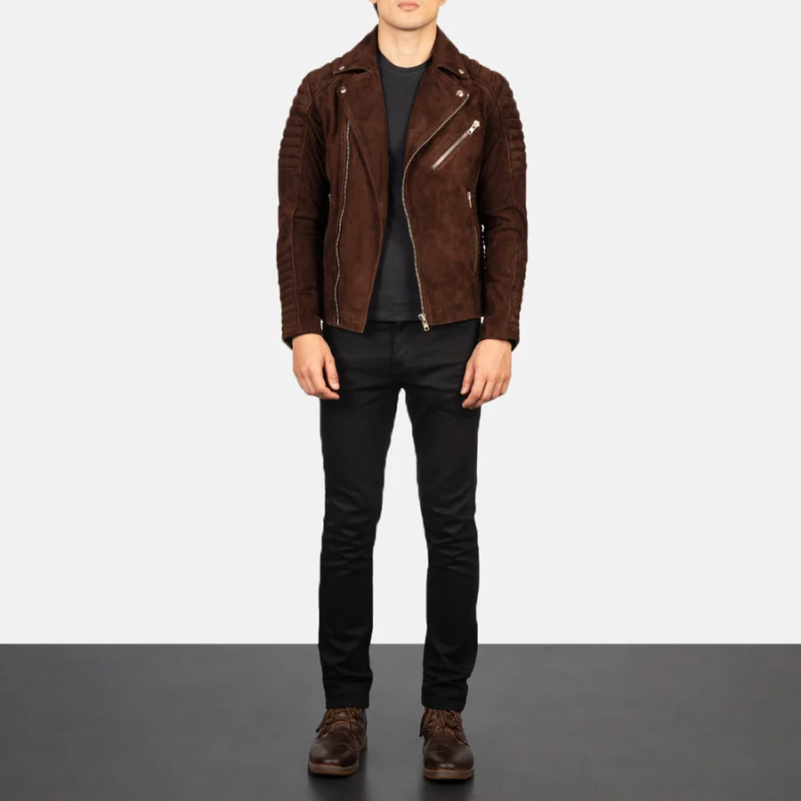 Armand Mocha Suede Biker Jacket 3