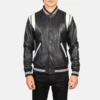 Dantee Black Leather Varsity Jacket 4