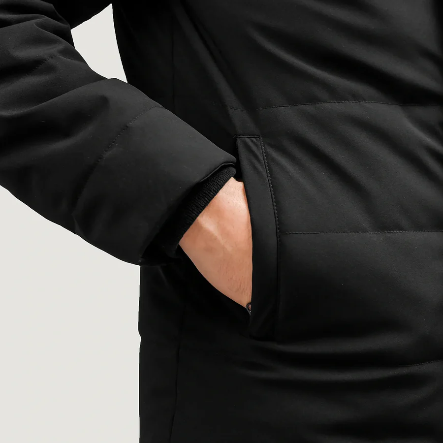 Men Black Hooded Down Puffer Jacket 7