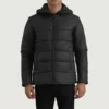 Men Black Hooded Puffer Jacket