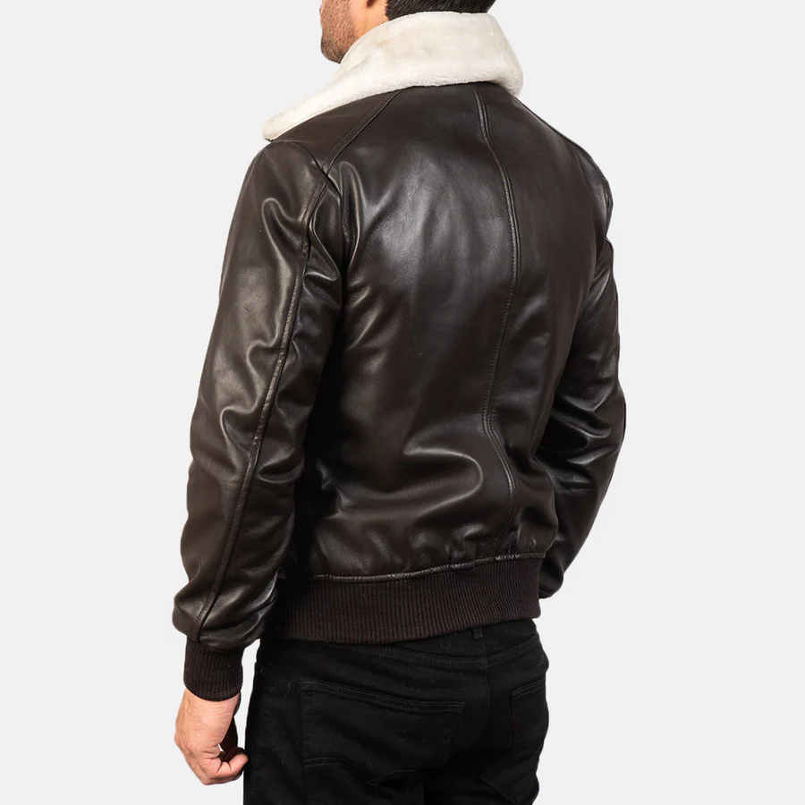 Men G-1 Brown Leather Bomber Jacket 45