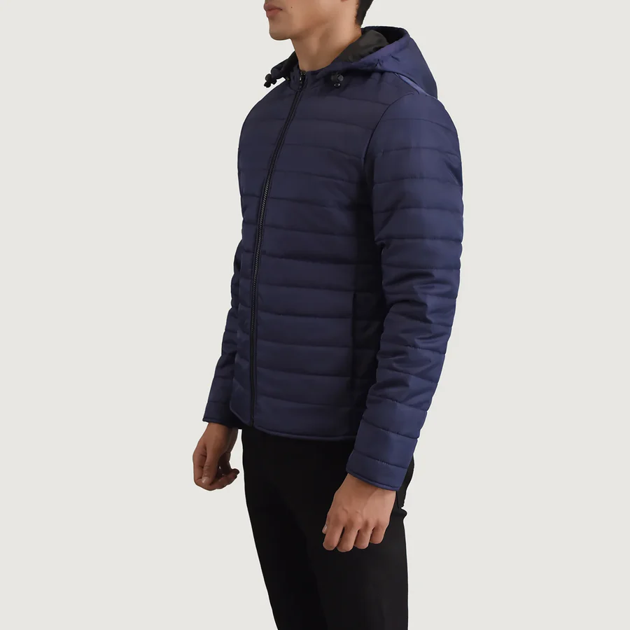 Men Tyler Blue Hooded Puffer Jacket 1