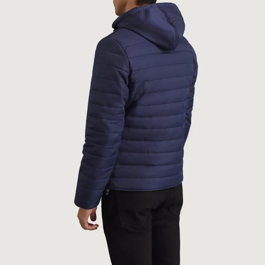 Men Tyler Blue Hooded Puffer Jacket 5