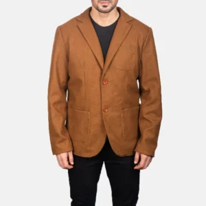 Men Borges Khaki Wool Blazer