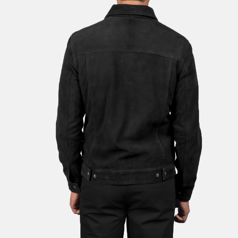 Stallon Black Suede Trucker Jacket 7