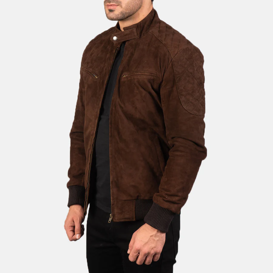 Sven Mocha Suede Bomber Jacket 1 2