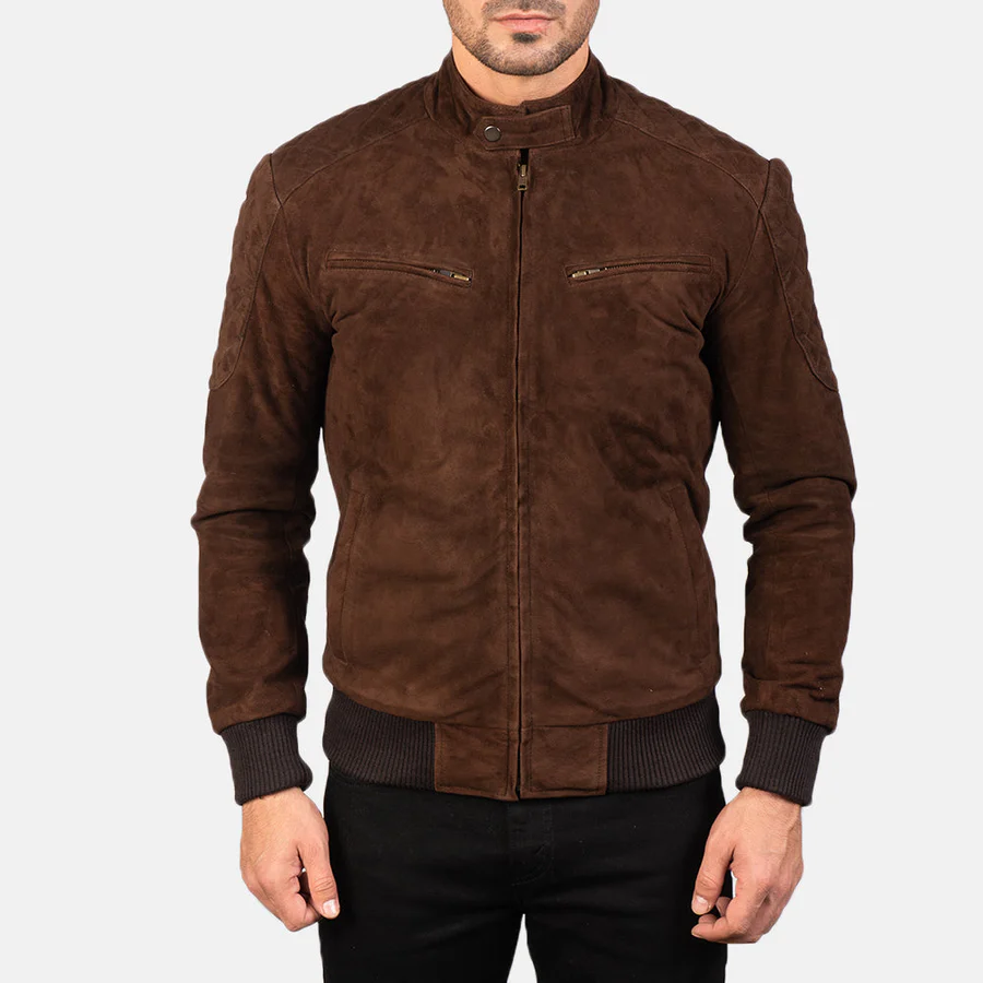 Sven Mocha Suede Bomber Jacket 1 4