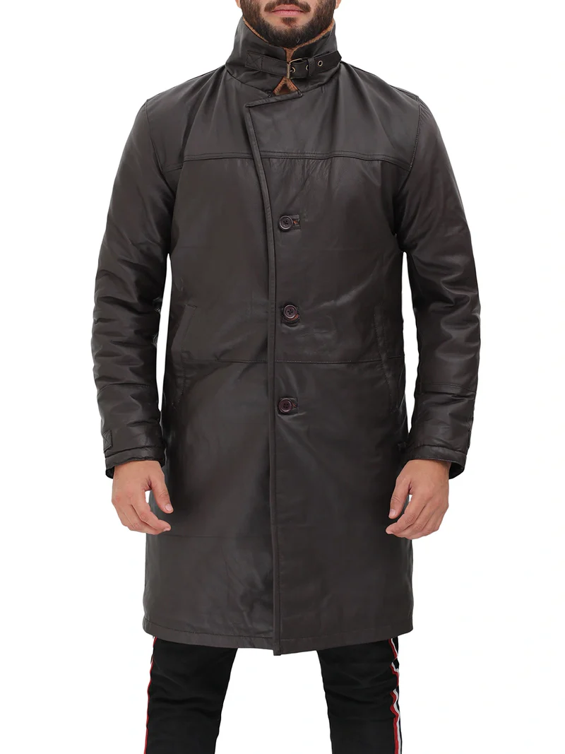 Turlock Men's Dark Brown Shearling Coat 1 2