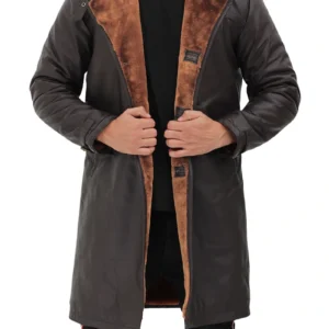 Men's Dark Brown 3/4 Shearling Coat