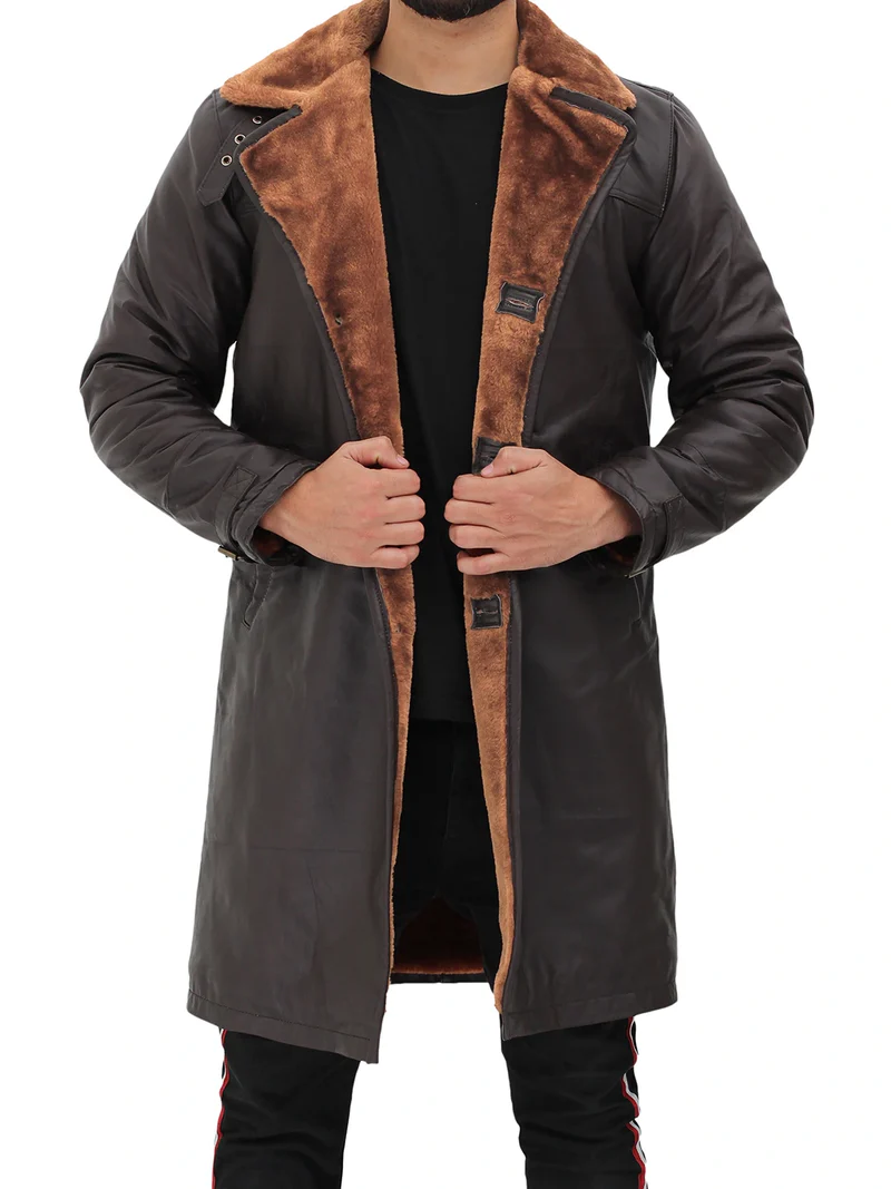 Turlock Men's Dark Brown Shearling Coat 1