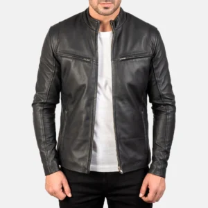 Cafe Racer Black Leather Jacket