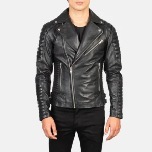 Men Armand Black Leather Biker Jacket