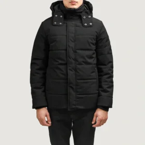 Men Exton Black Hooded Down Puffer Jacket