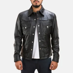 Men Ranchson Black Leather Jacket